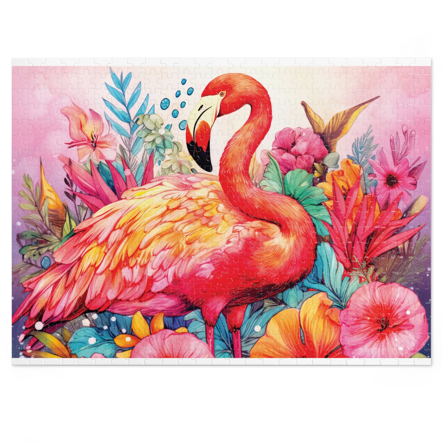 Jigsaw Puzzle, Flamingo, Personalised/Non-Personalised (30, 110, 252, 500,1000-Piece)