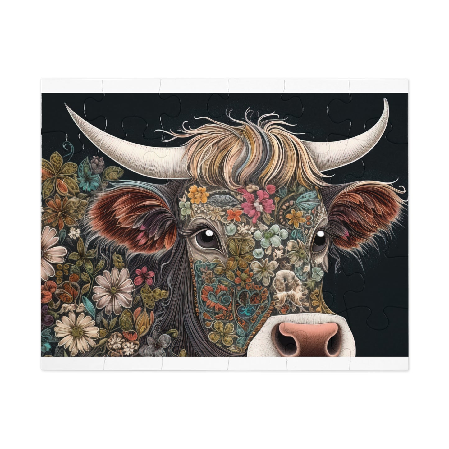 Jigsaw Puzzle, Highland Cow, Personalised/Non-Personalised (30, 110, 252, 500,1000-Piece)