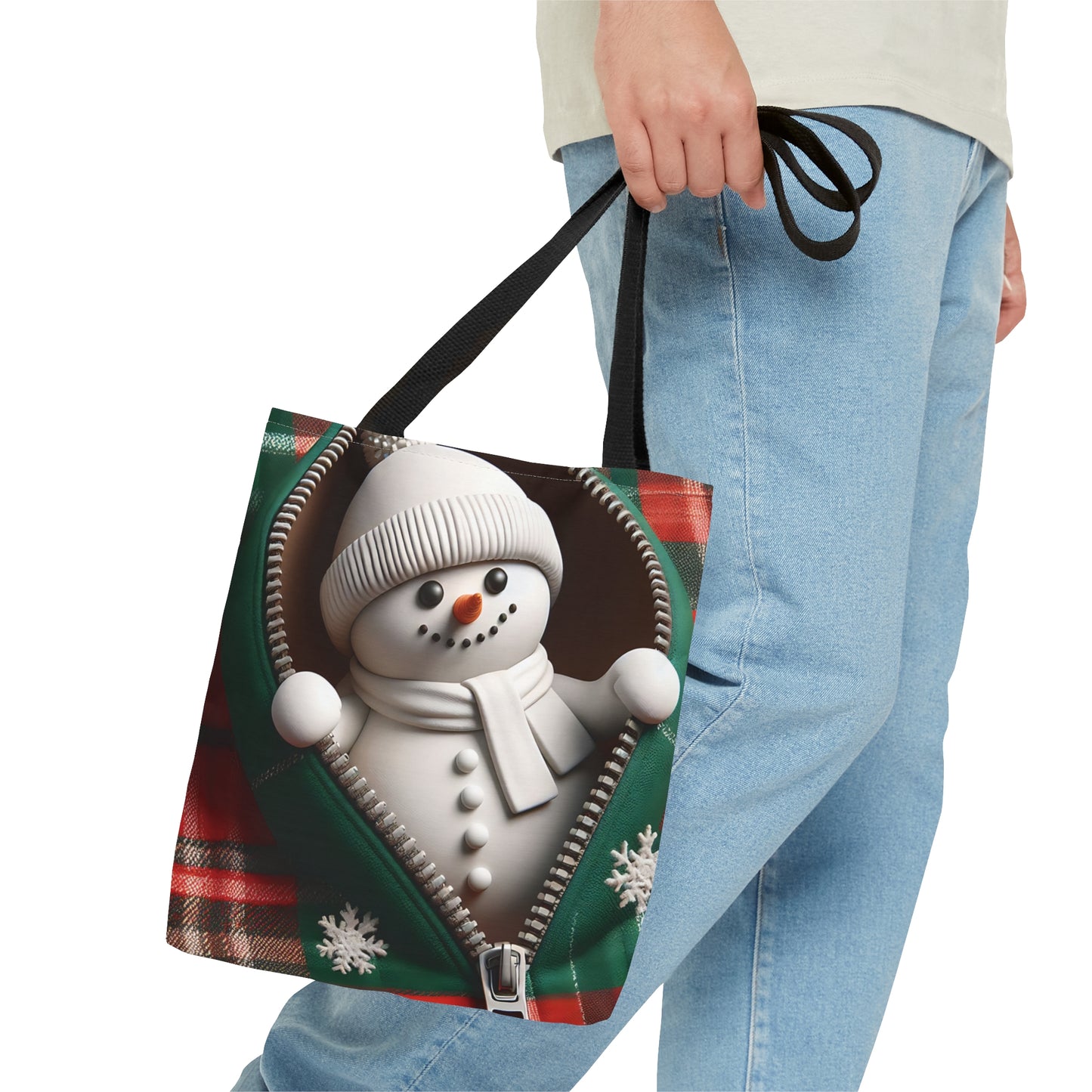 Tote Bag, Christmas, Snowman, Personalised/Non-Personalised Tote bag