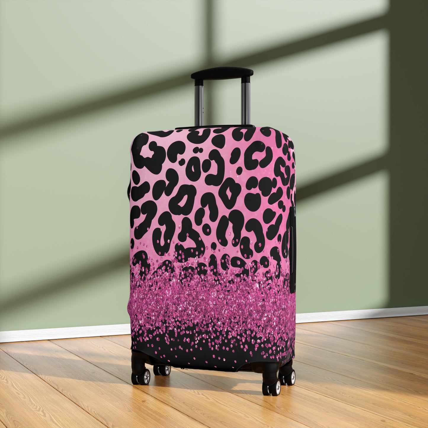 Luggage Cover, Pink Leopard Print, awd-3083