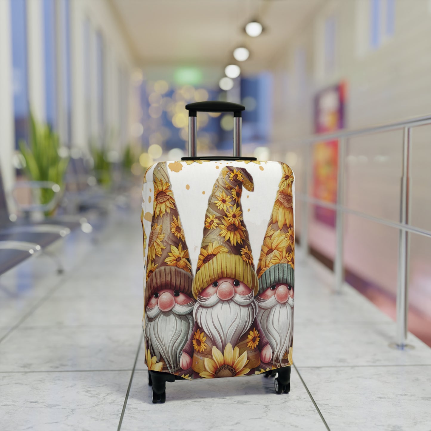 Luggage Cover, Sunflowers, Gnomes, awd-1744