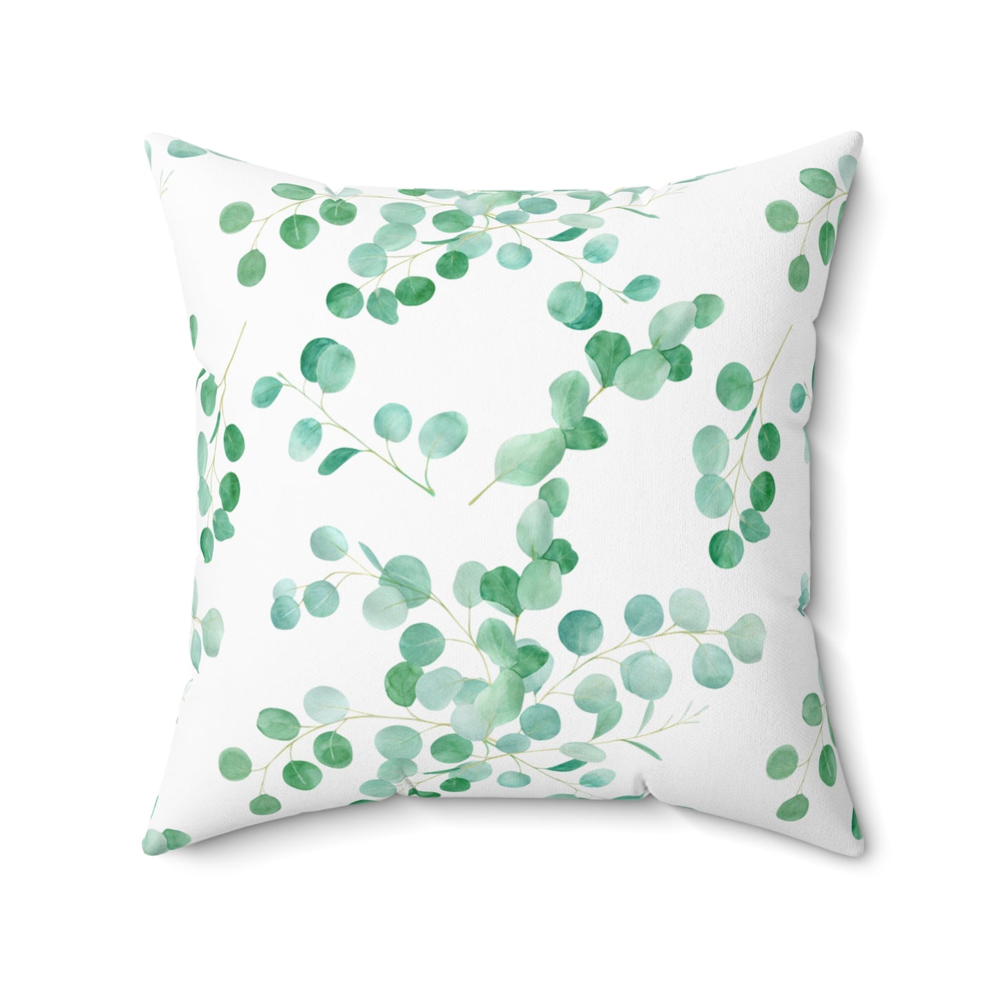 Spun Polyester Square Pillow, Australian Eucalyptus