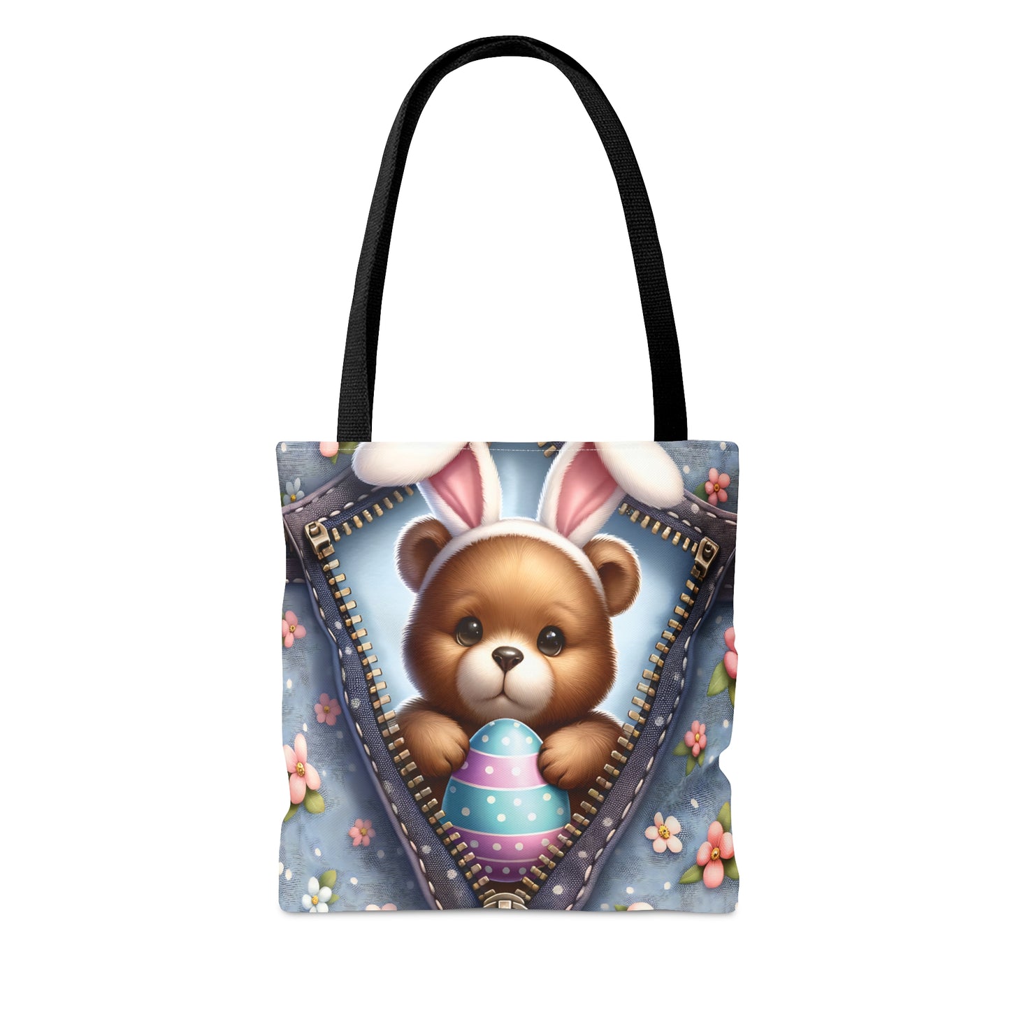 Tote Bag, Easter, Cute Bear with Bunny Ears, Personalised/Non-Personalised Tote bag