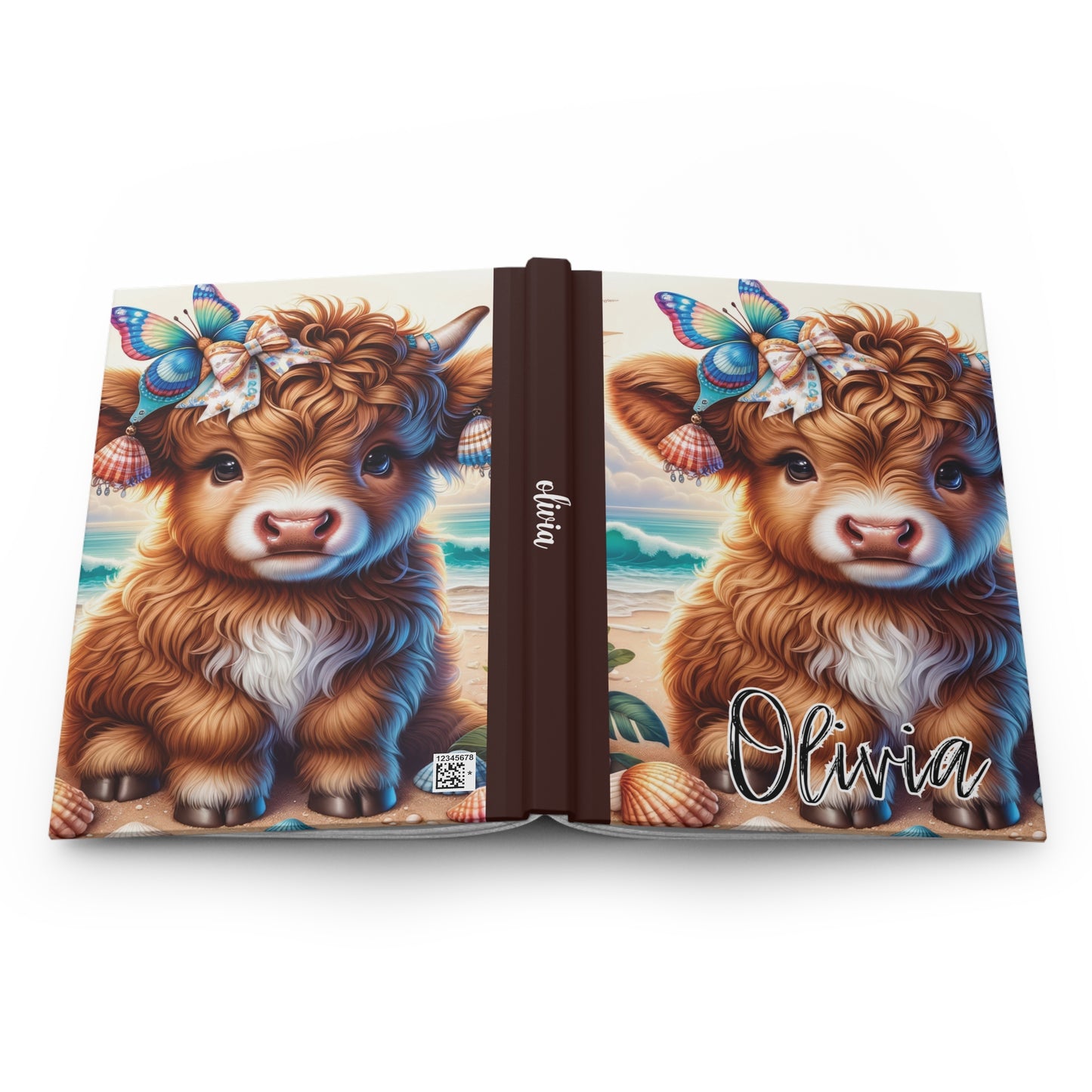 Personalised Hardcover Journal Matte, Highland Cow, awd-1637