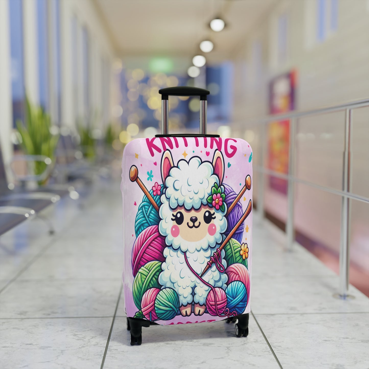 Luggage Cover, Knitting Addict Lamb, awd-1698