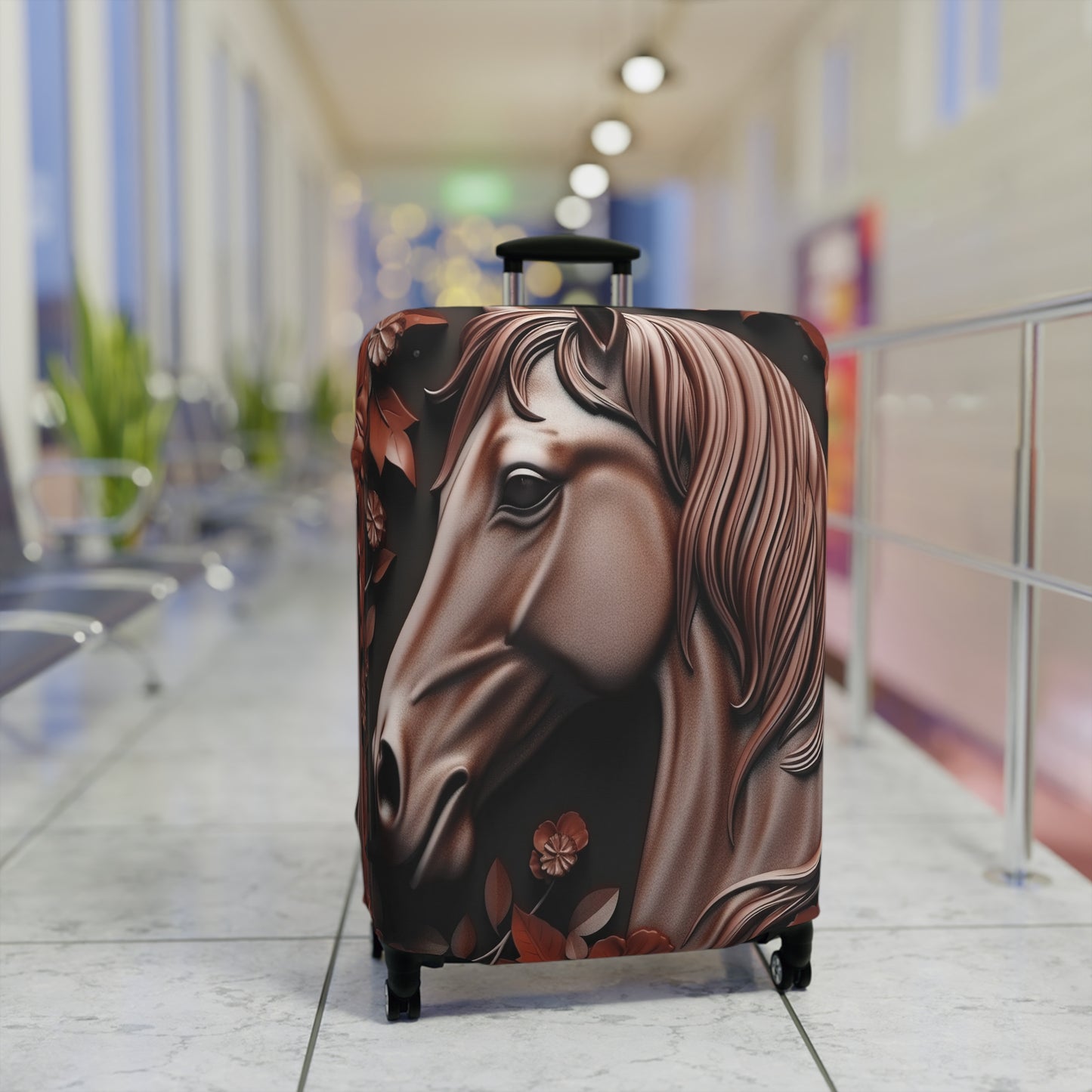 Luggage Cover, Horse, 3D with Flowers, awd-1800