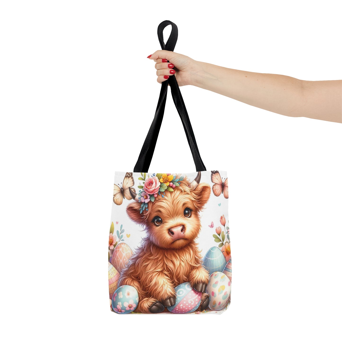 Tote Bag, Easter, Highland Cow, Personalised/Non-Personalised Tote bag