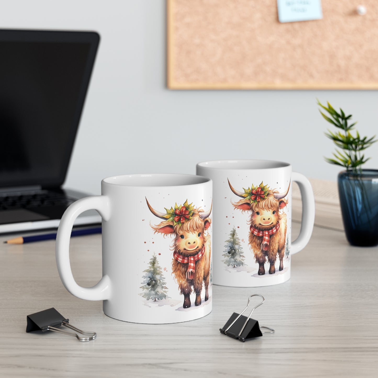 Personalised/Non Personalised Highland Cow, Ceramic Mug 11oz, Highland Cow Mug