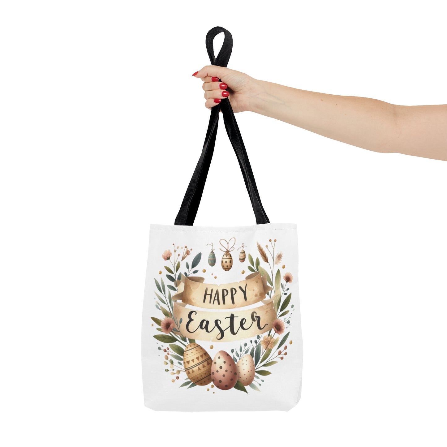 Tote Bag, Happy Easter Wreath, Tote bag, awd-1172