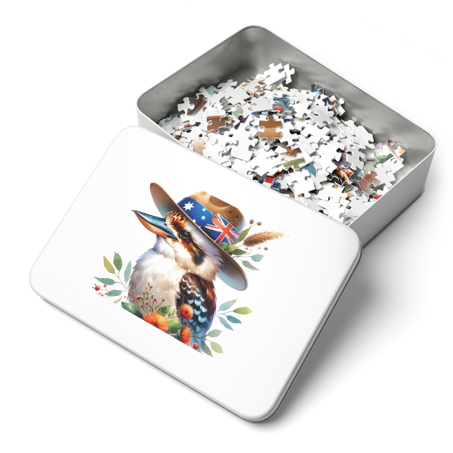 Jigsaw Puzzle in Tin, Australian Animals, Kookaburra, Personalised/Non-Personalised, awd-1337 (30, 110, 252, 500,1000-Piece)