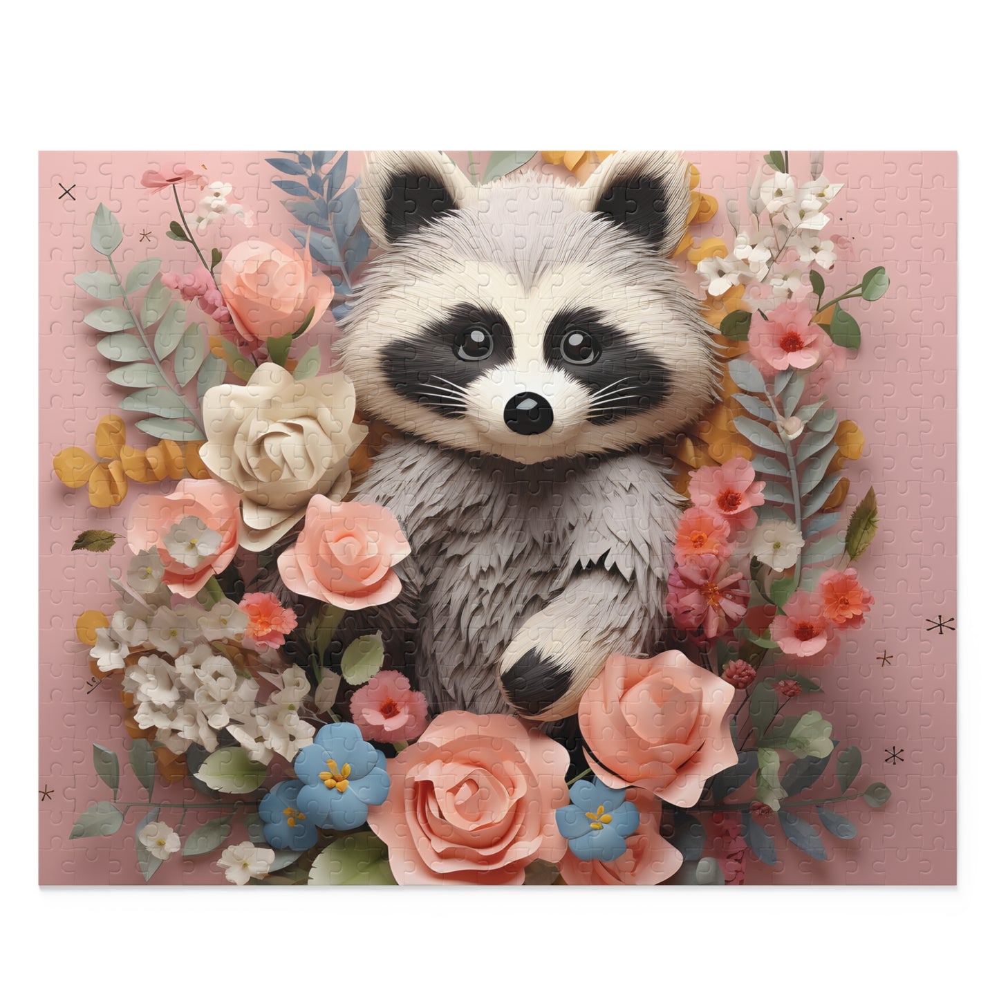 Personalised/Non-Personalised Puzzle, Racoon (120, 252, 500-Piece)