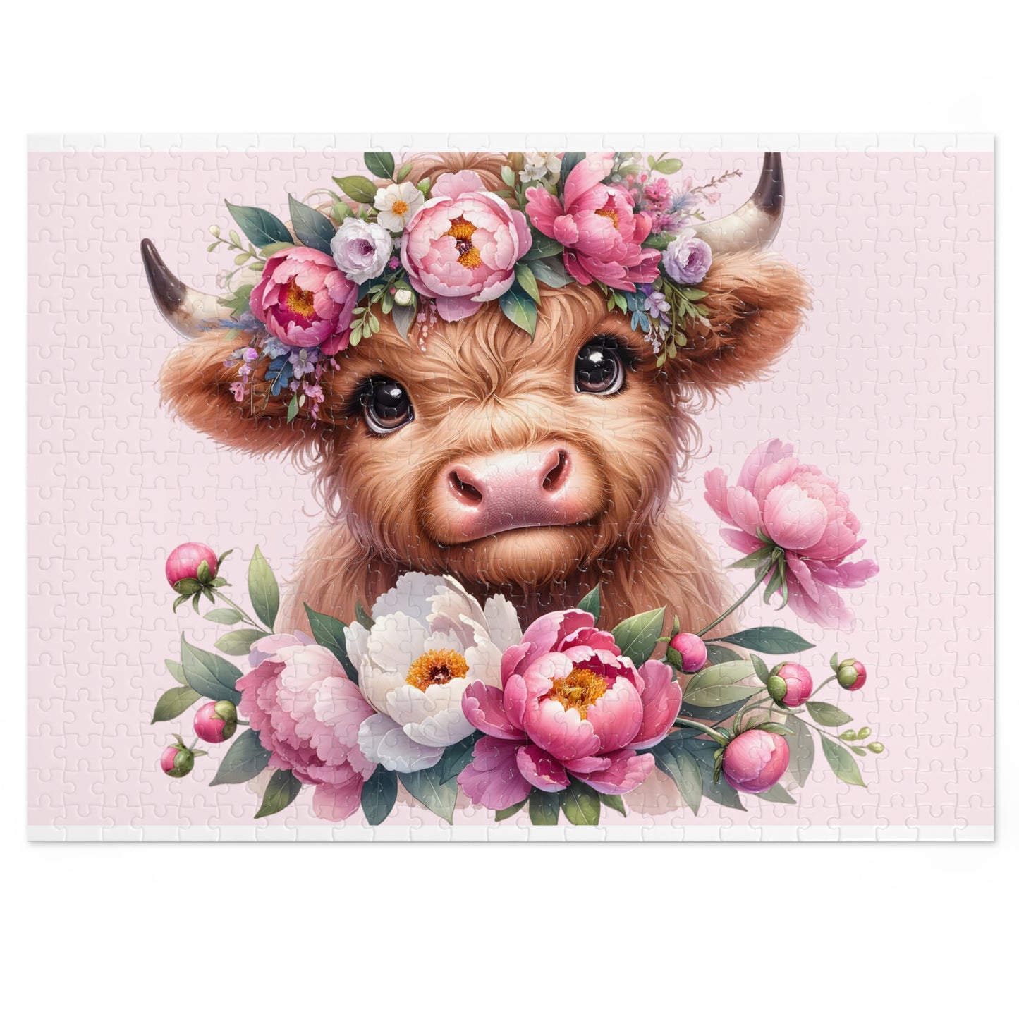 Jigsaw Puzzle, Highland Cow, Personalised/Non-Personalised (30, 110, 252, 500,1000-Piece)