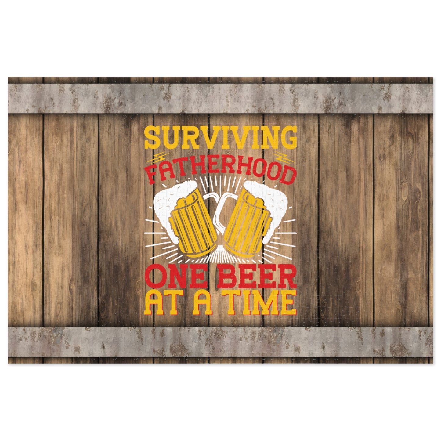 Puzzle, Dad, Surviving Fatherhood one Beer at a time, Personalised/Non-Personalised (30, 110, 252, 500,1000-Piece) awd-564