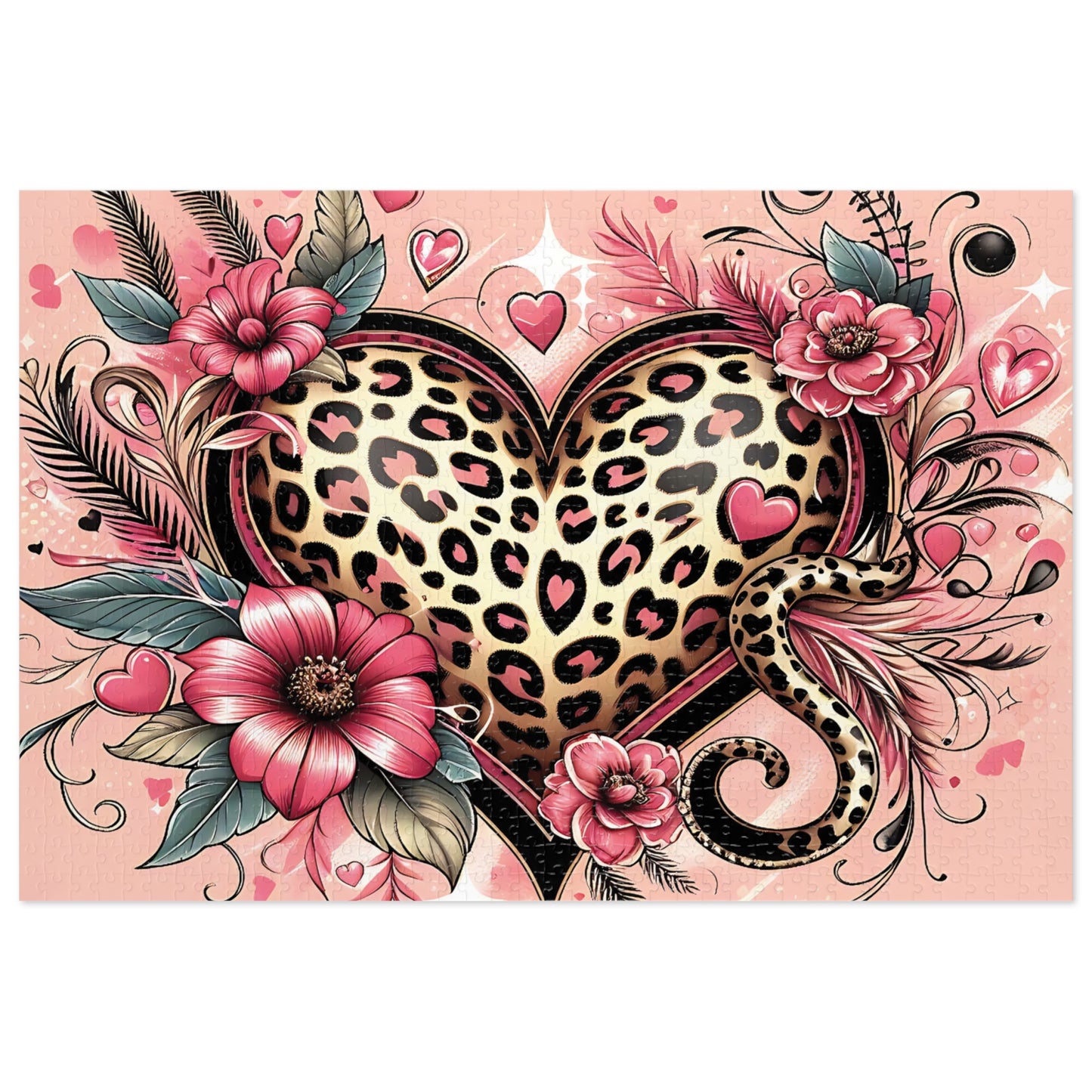 Jigsaw Puzzle, Floral, Heart, Personalised/Non-Personalised (30, 110, 252, 500,1000-Piece)