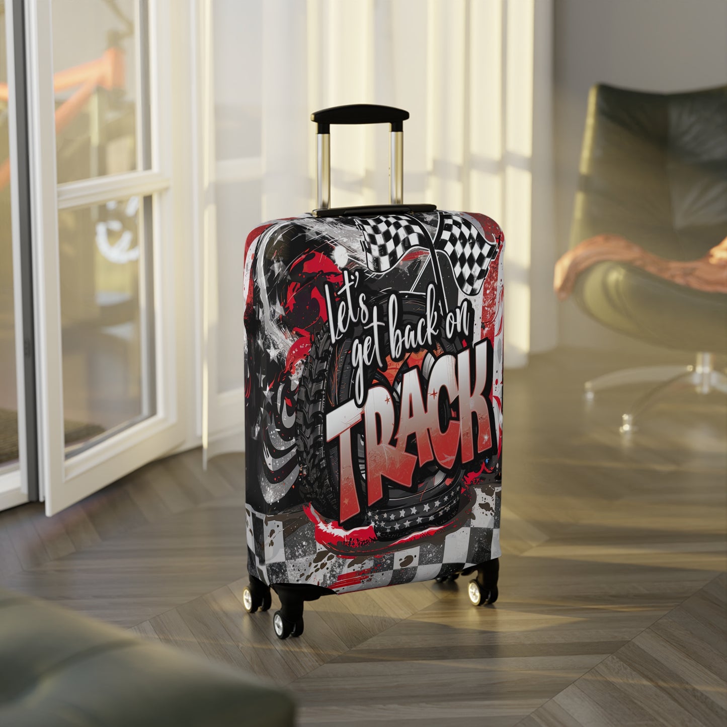 Luggage Cover, Lets get Back on Track, awd-1653