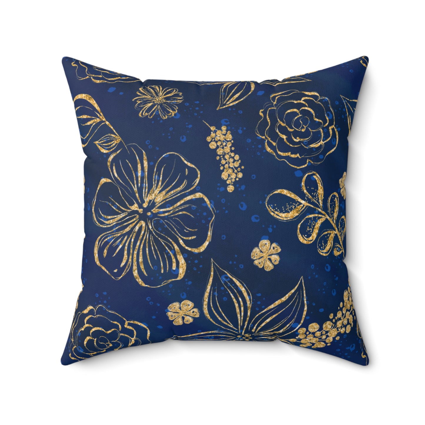 Spun Polyester Square Pillow, Floral Cushion