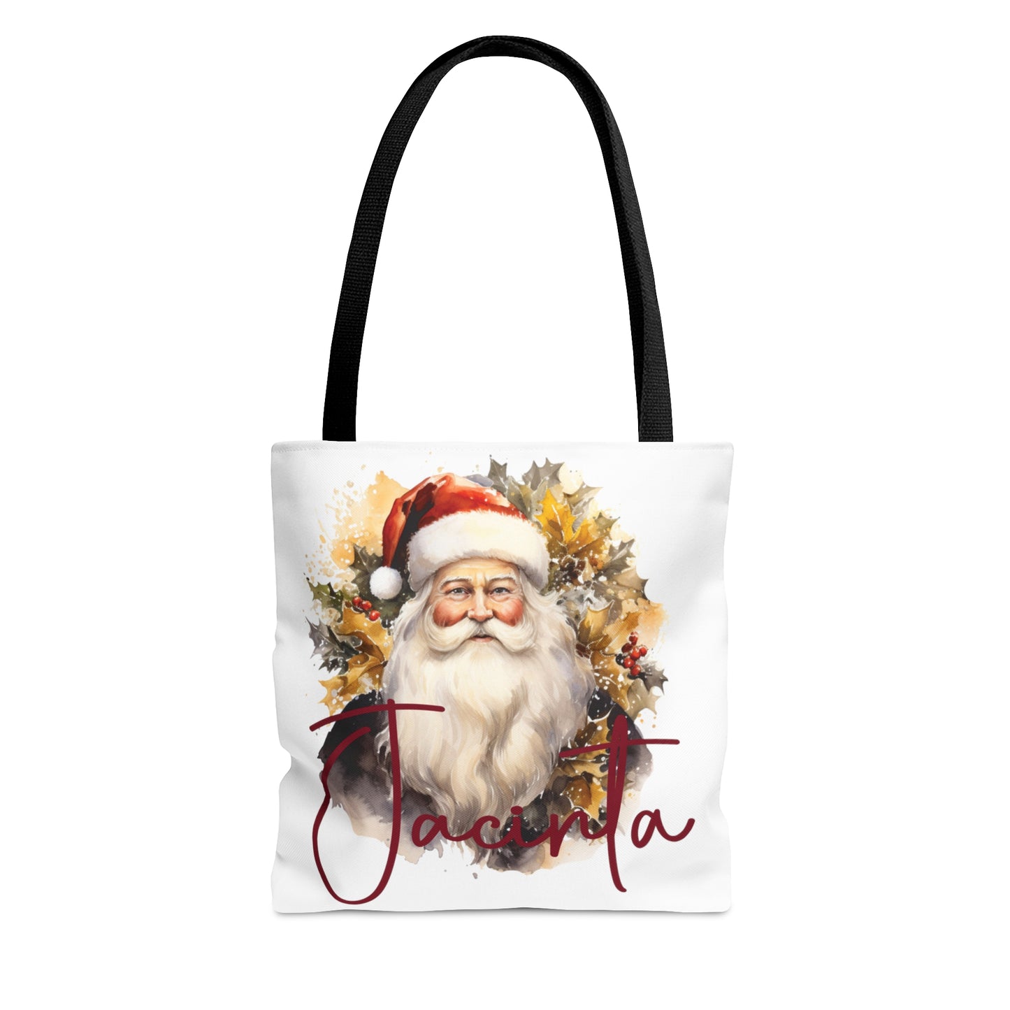 Santa wreath Personalised Tote Bag, Christmas bag, Christmas Tote Bag, Personalised/Non-Personalised