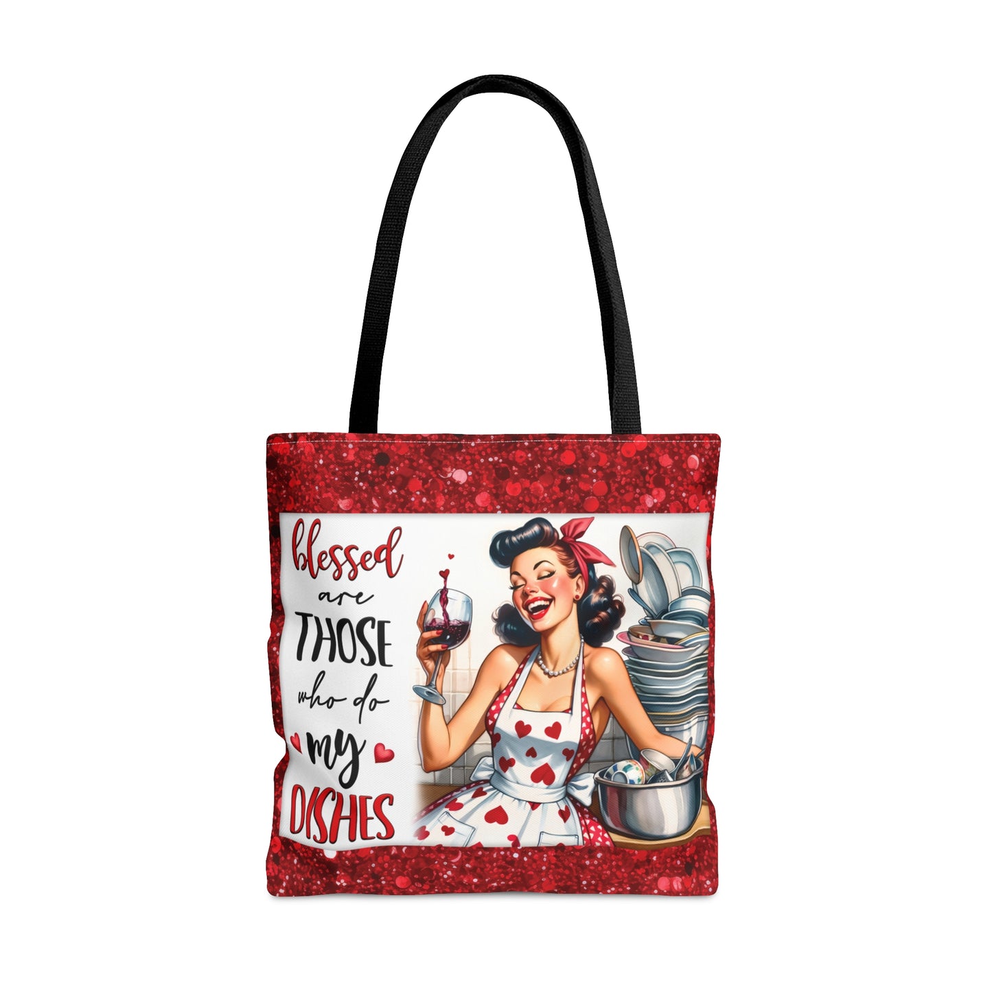 Tote Bag, Retro, Blessed are those who do the Dishes