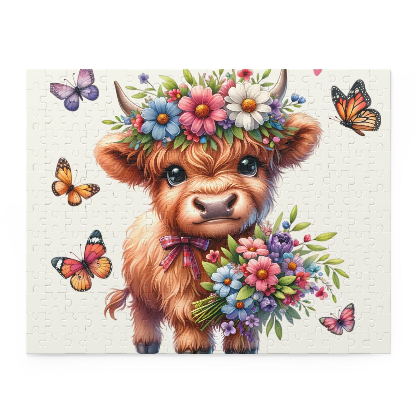 Personalised/Non-Personalised Puzzle, Highland Cow (120, 252, 500-Piece)