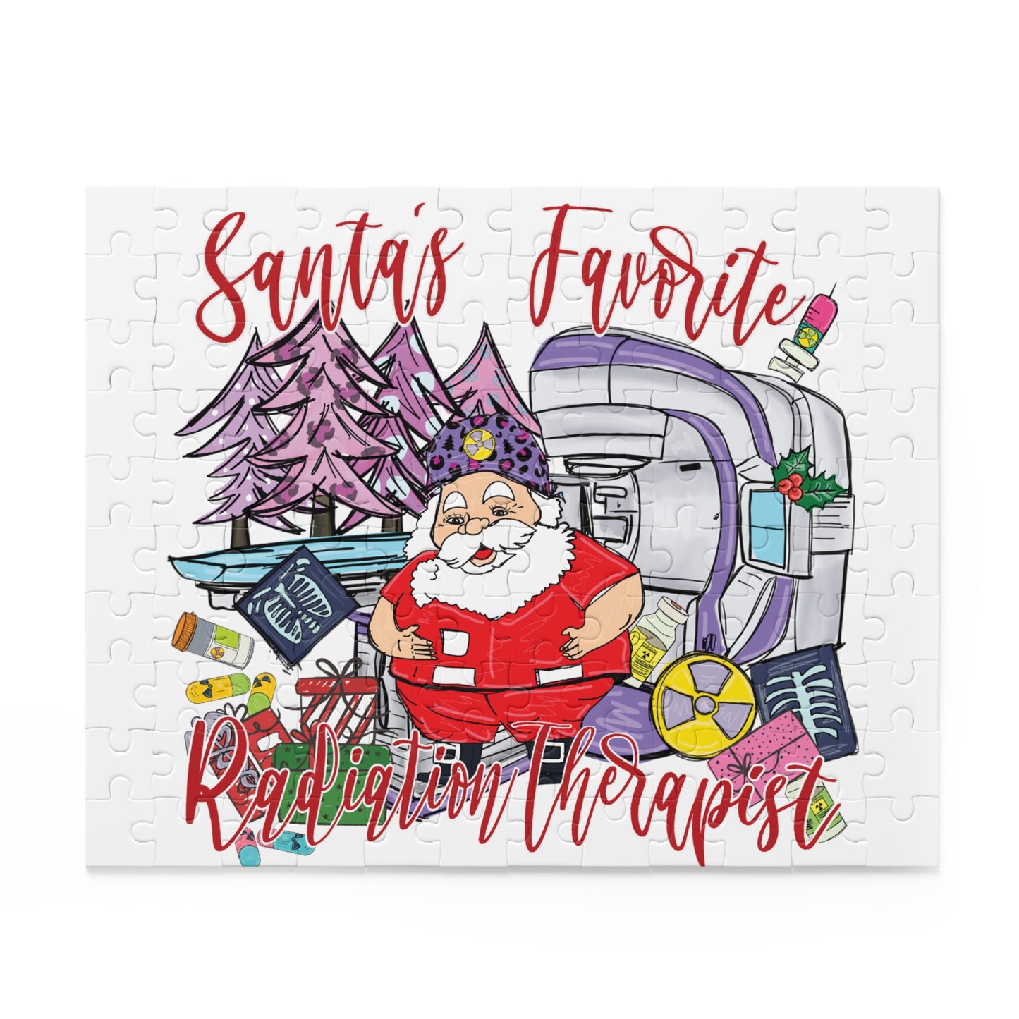 Personalised/Non-Personalised Puzzle, Santa's Favorite Radiation Therapist (120, 252, 500-Piece)