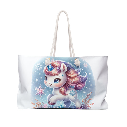 Personalised/Non-Personalised Weekender Bag, Unicorn, Large Weekender Bag, Beach Bag, Book Bag