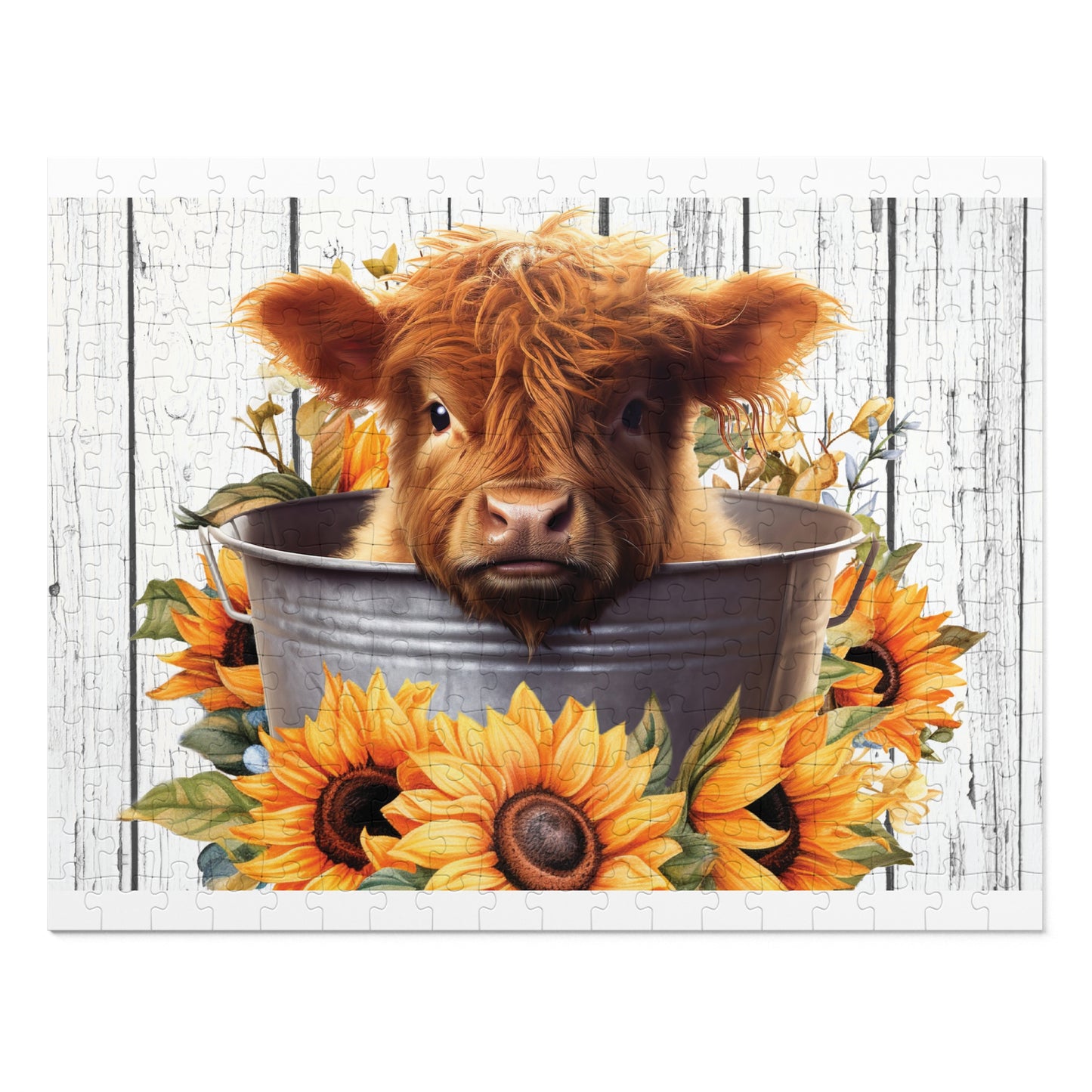 Jigsaw Puzzle, Highland Cow, Personalised/Non-Personalised (30, 110, 252, 500,1000-Piece)