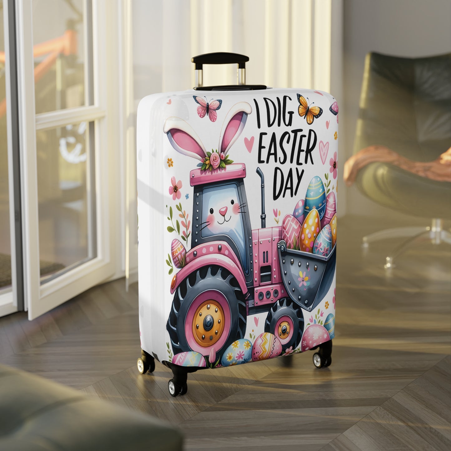 Luggage Cover, Easter, Bobcat, I dig Easter, awd-1073