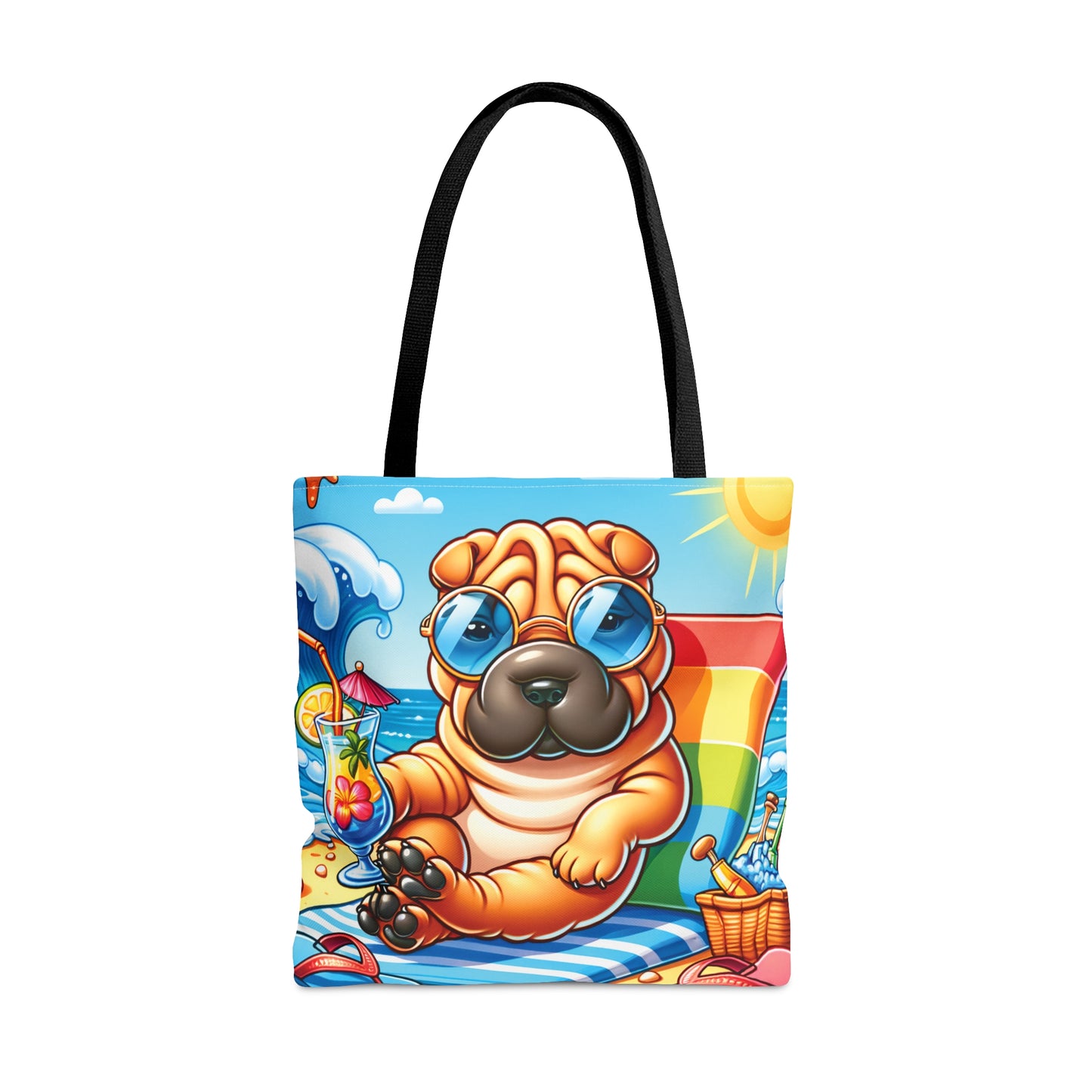 Tote Bag, Dog on Beach, Shar Pei, Tote bag, awd-1242