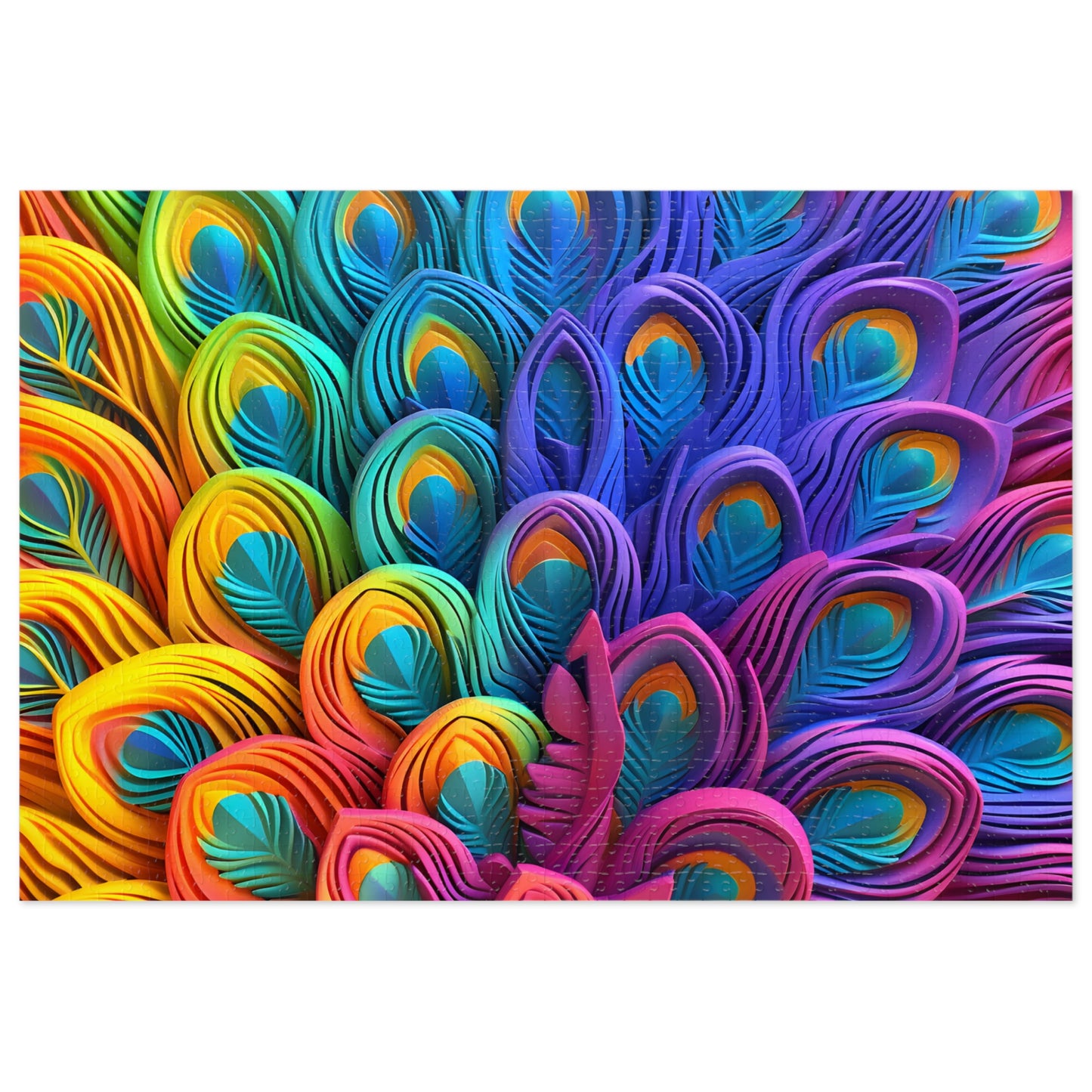 Puzzle, Peacock Feathers, Personalised/Non-Personalised (30, 110, 252, 500,1000-Piece) awd-574