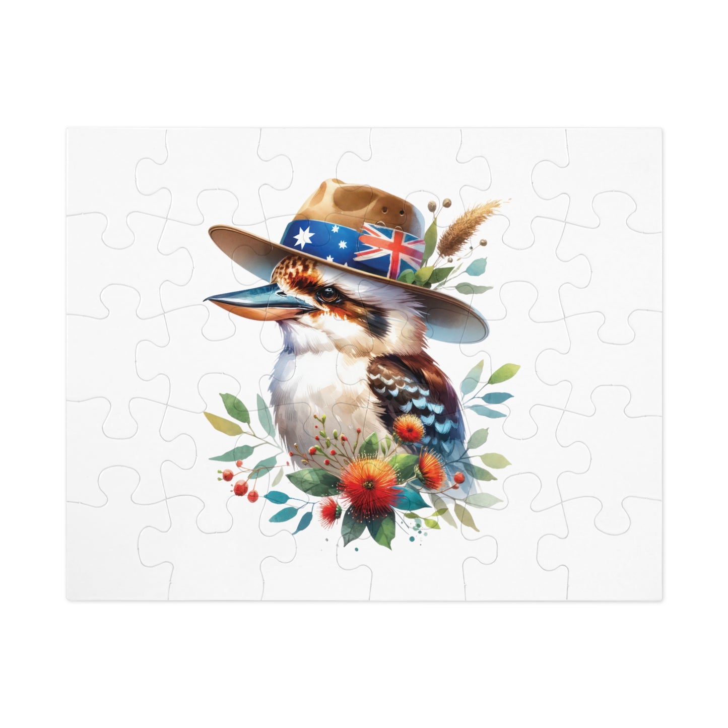 Jigsaw Puzzle in Tin, Australian Animals, Kookaburra, Personalised/Non-Personalised, awd-1338 (30, 110, 252, 500,1000-Piece)