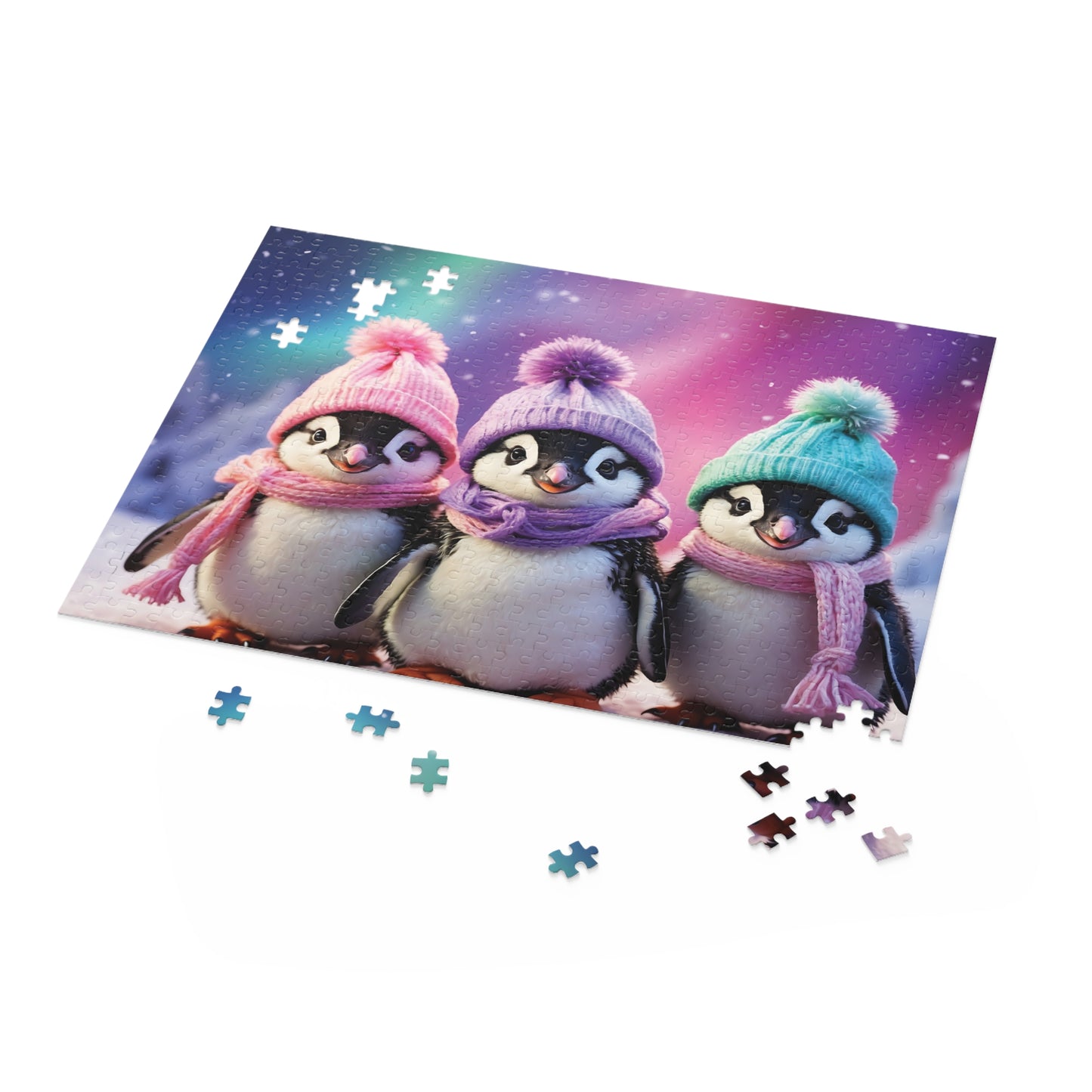 Personalised/Non-Personalised Puzzle, Penguins (120, 252, 500-Piece)