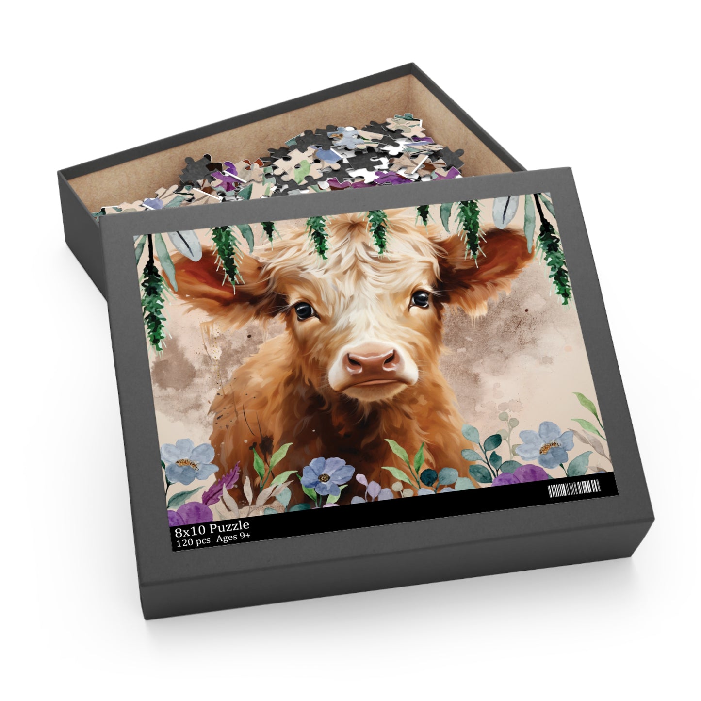 Personalised/Non-Personalised Puzzle, Highland Cow (120, 252, 500-Piece)