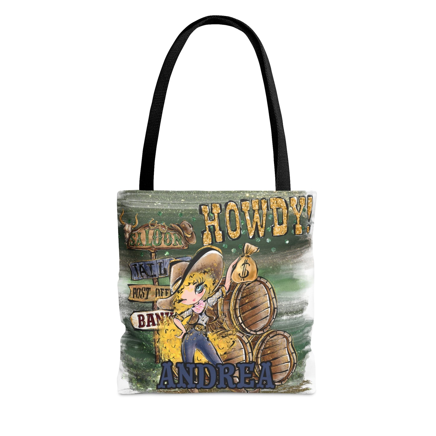 Personalised Tote Bag, Howdy, Blonde Curly Hair, Blue Eyes, Tote bag