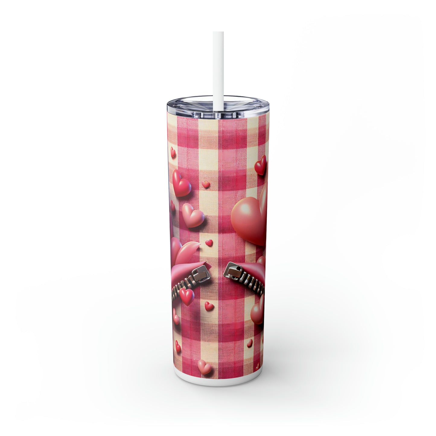 Skinny Tumbler with Straw, 20oz, Dog, Valentines Day, awd-1126