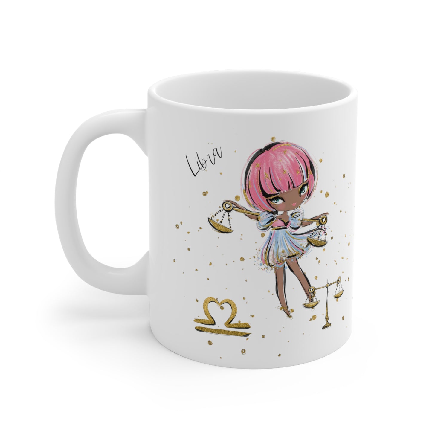 Personalised/Non Personalised Zodiac Sign, Libra, Ceramic Mug 11oz