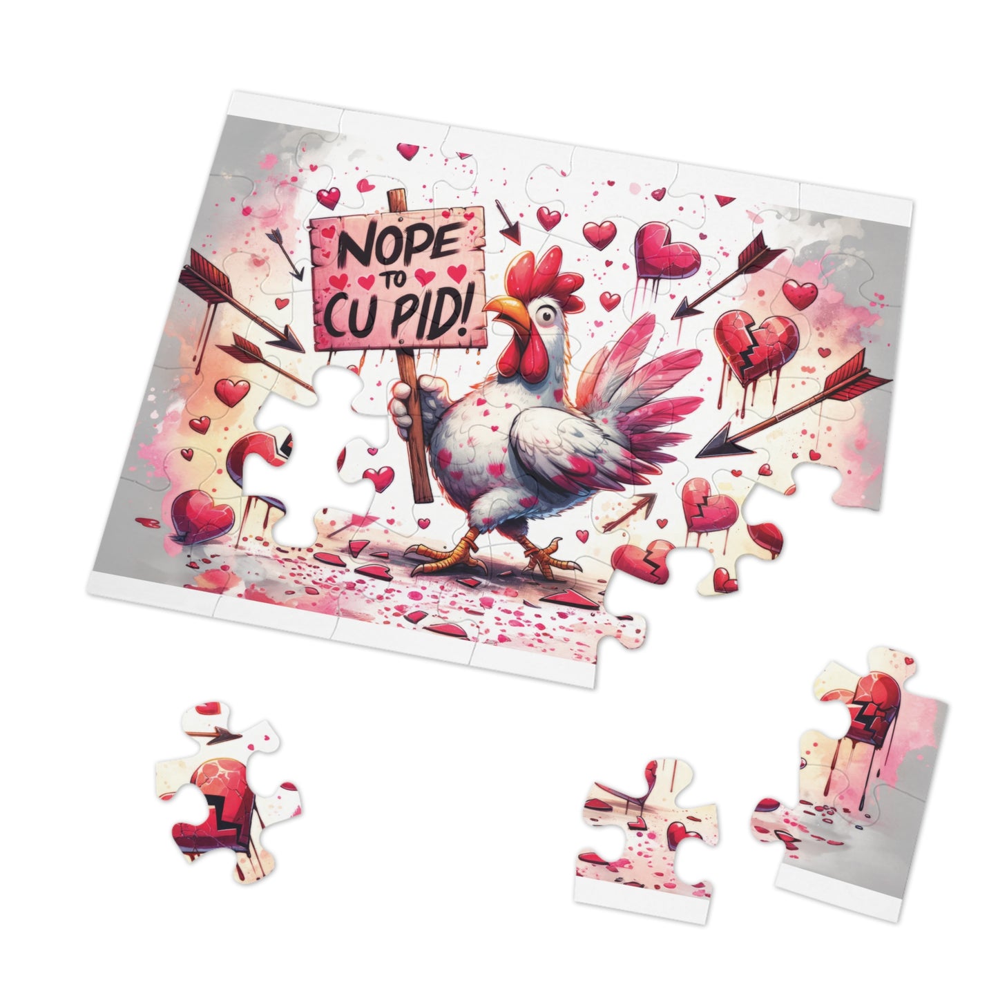 Jigsaw Puzzle, Chickens/Rooster, Personalised/Non-Personalised (30, 110, 252, 500,1000-Piece)