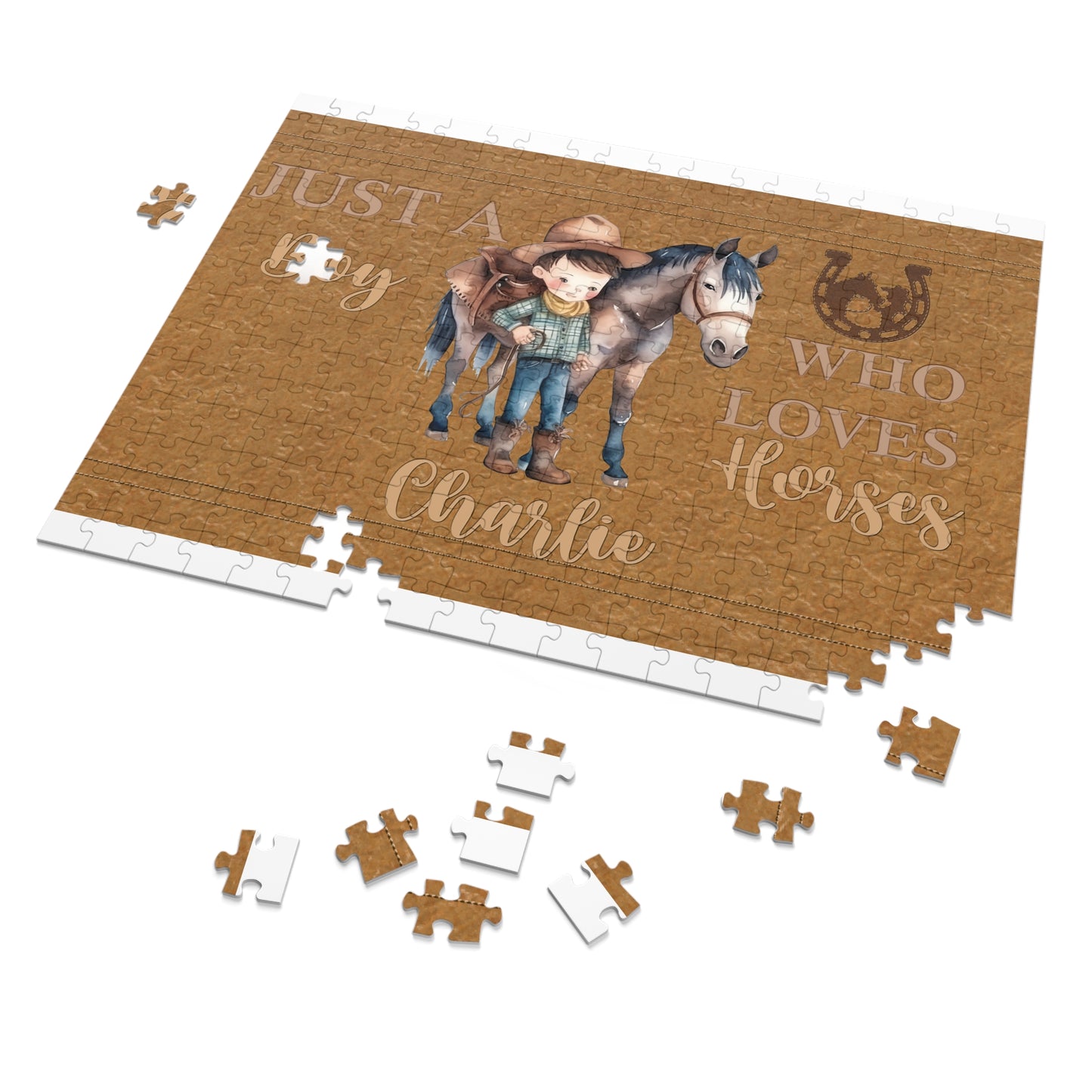 Jigsaw Puzzle, Western, Just aBoy Who Loves Horses, Personalised/Non-Personalised (30, 110, 252, 500,1000-Piece)