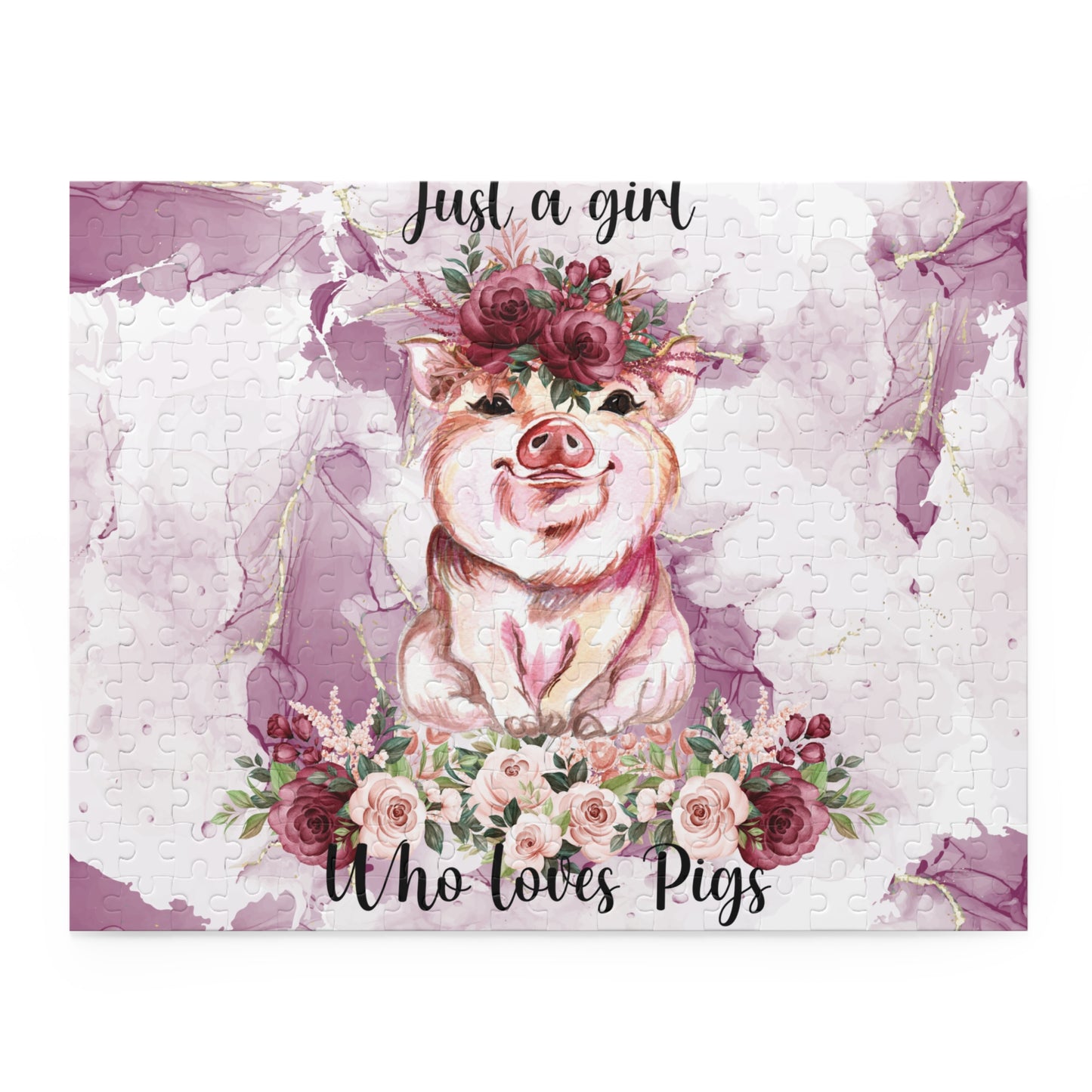 Personalised/Non-Personalised Puzzle, Just a Girl Who Loves Pigs (120, 252, 500-Piece)