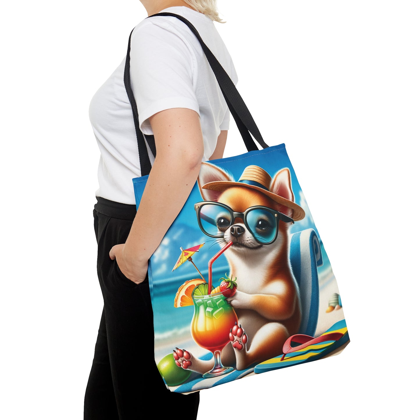 Tote Bag, Dog on Beach, Chihuahua, Tote bag, awd-1205