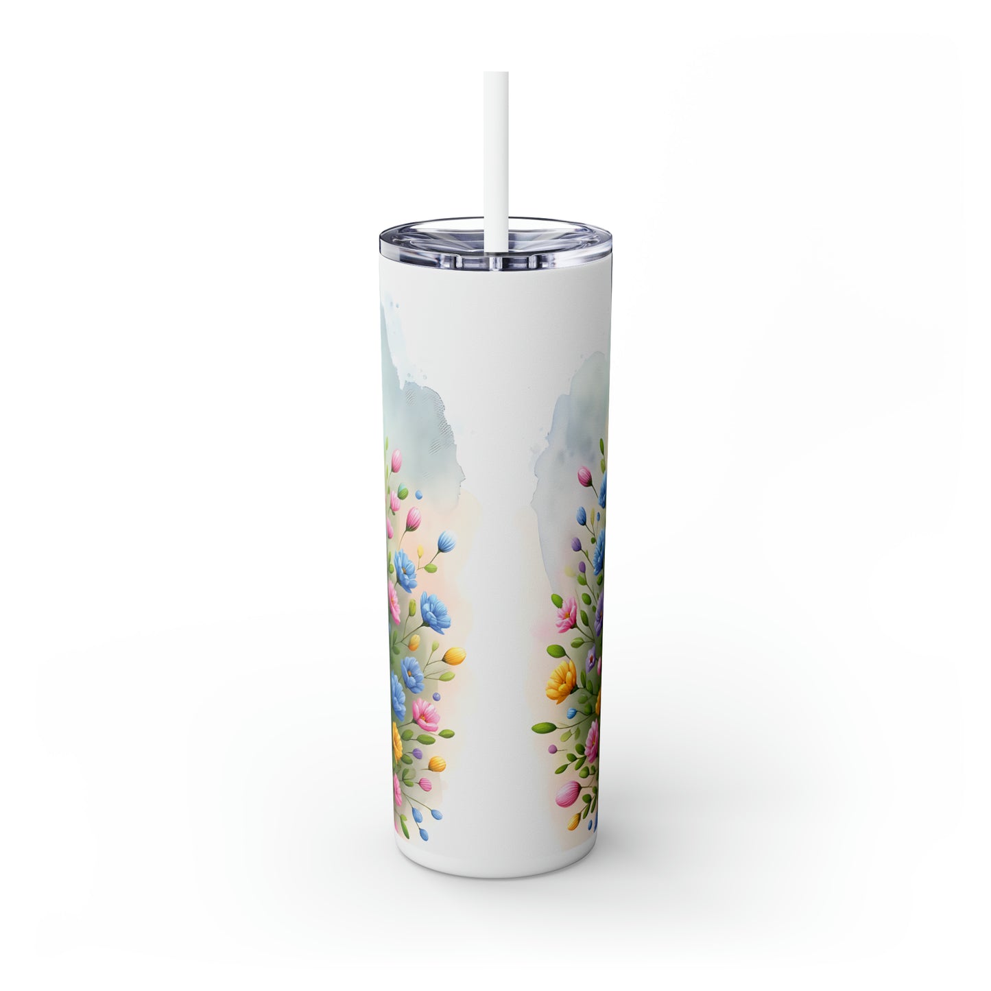 Skinny Tumbler with Straw, 20oz, Easter, Baby Hippo, awd-1267