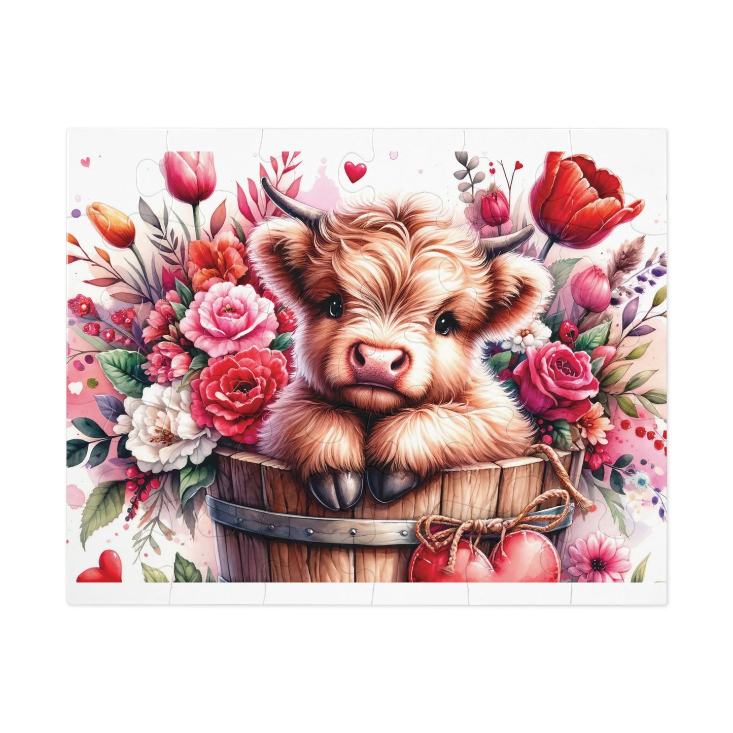 Jigsaw Puzzle, Highland Cow, Personalised/Non-Personalised (30, 110, 252, 500,1000-Piece)