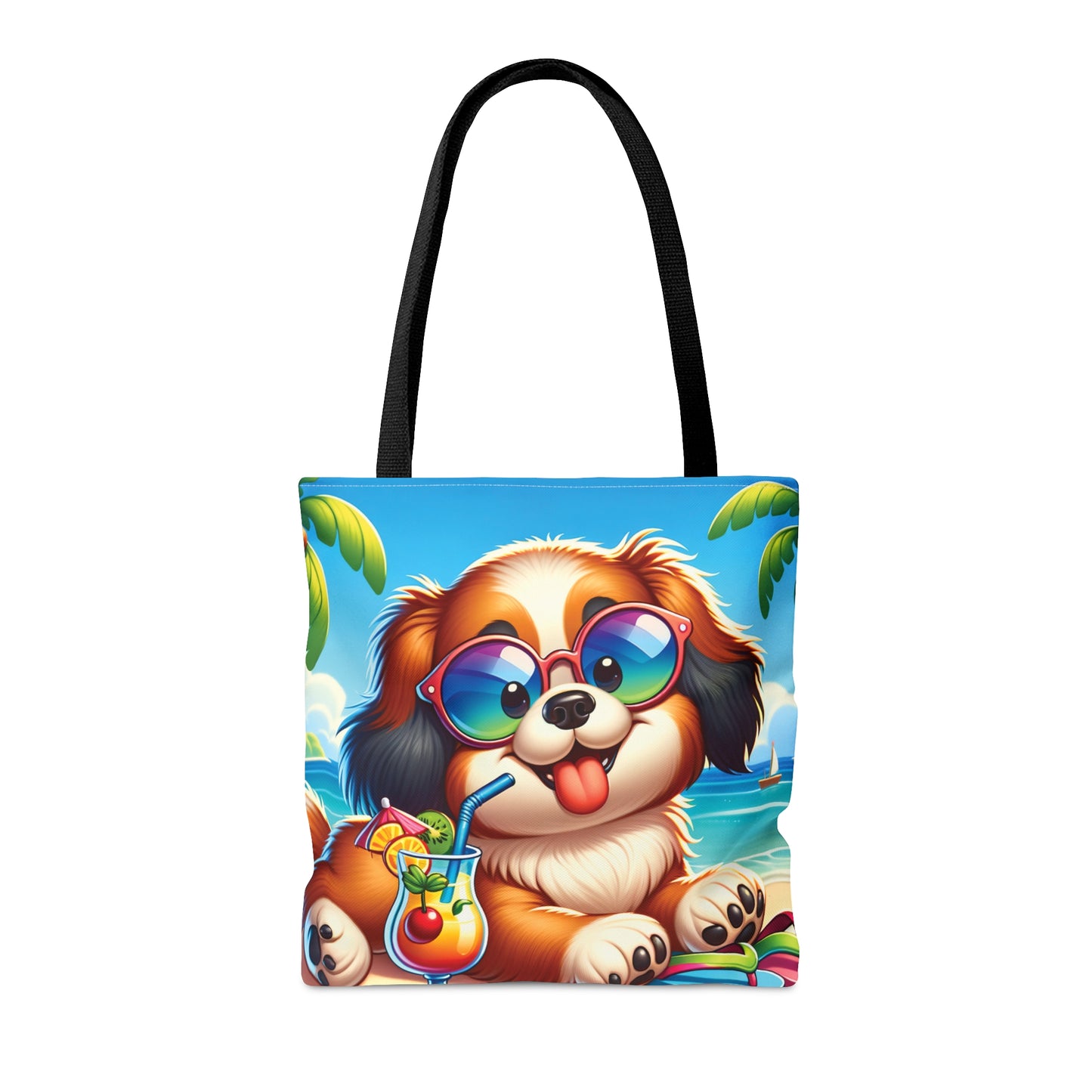 Tote Bag, Dog on Beach, Tibetan Spaniel, Tote bag, awd-1252