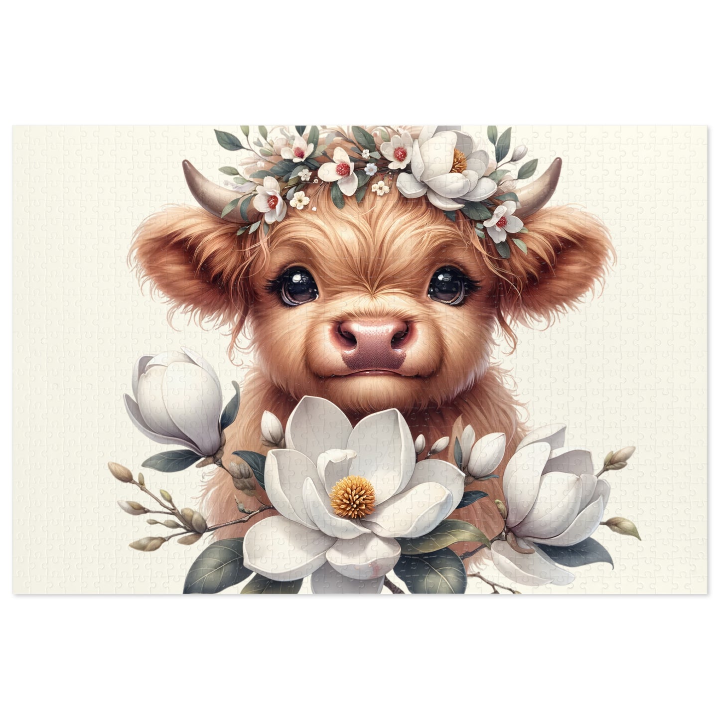 Jigsaw Puzzle, Highland Cow, Personalised/Non-Personalised (30, 110, 252, 500,1000-Piece)