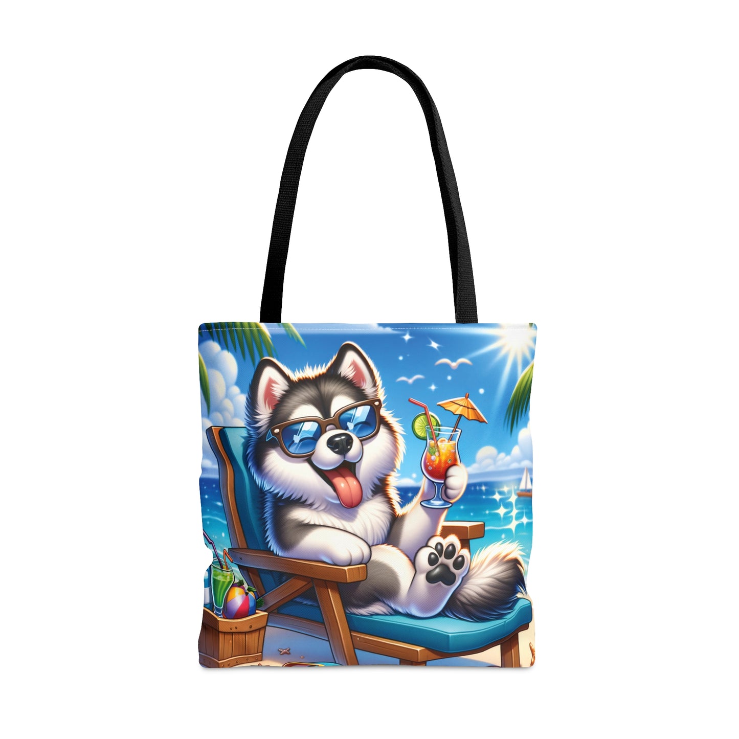 Tote Bag, Dog on Beach, Alaskan Malamute, Tote bag, awd-1116