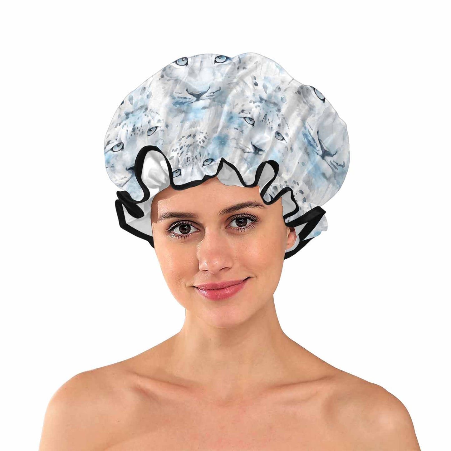 White Leopard  Shower Cap