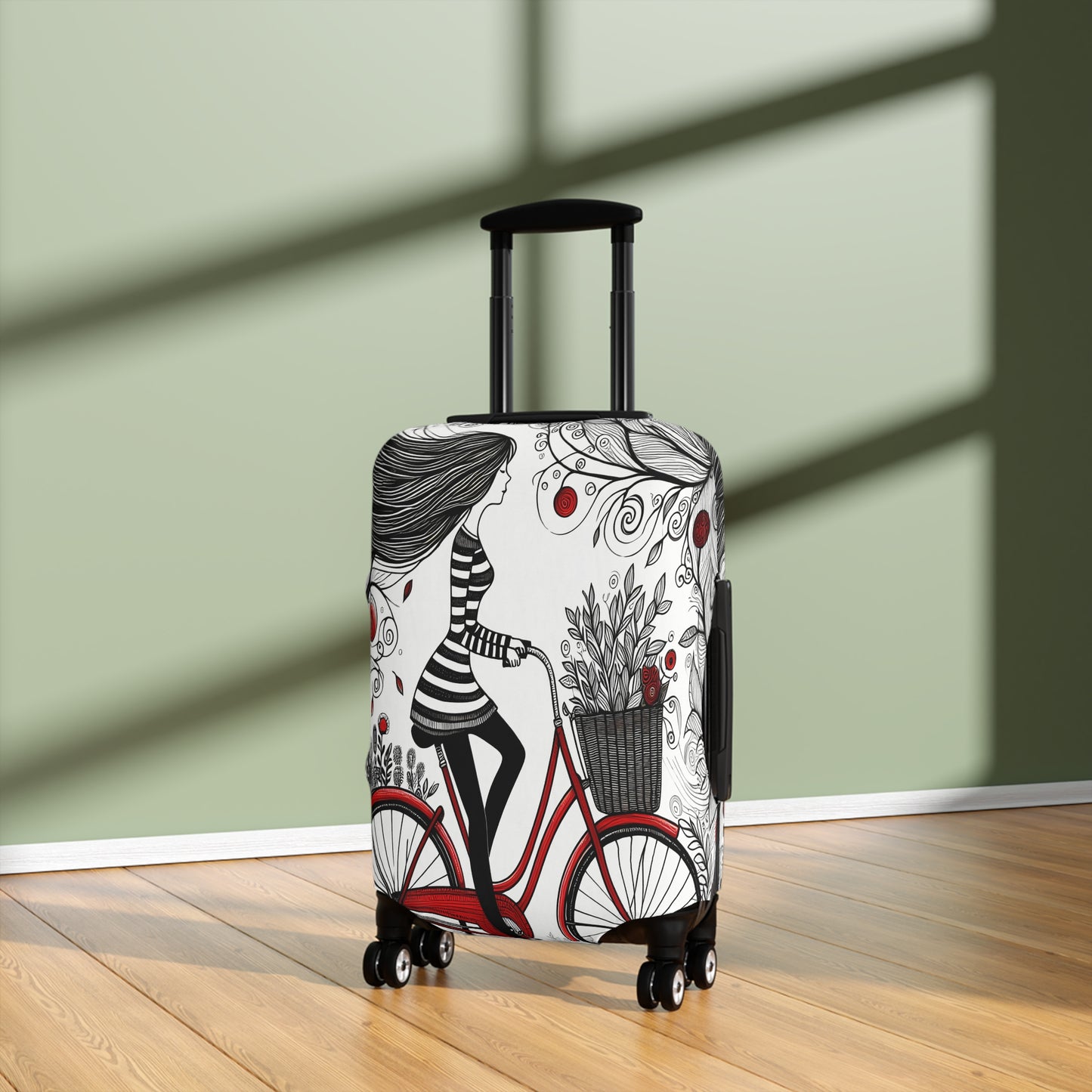 Luggage Cover, Girl on Bike, awd-3022