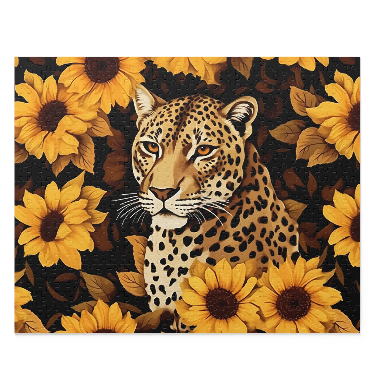 Personalised/Non-Personalised Puzzle, Floral, Sunflowers, Leopard (120, 252, 500-Piece)