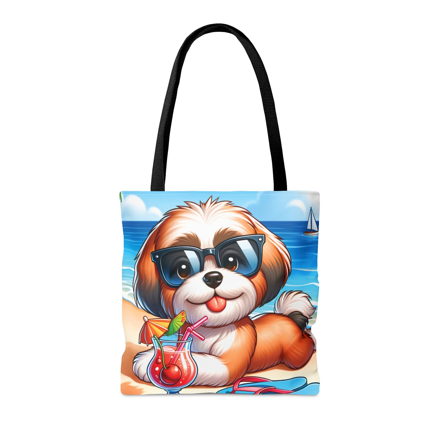 Tote Bag, Dog on Beach, Lhasa Apso, Tote bag,  awd-1220