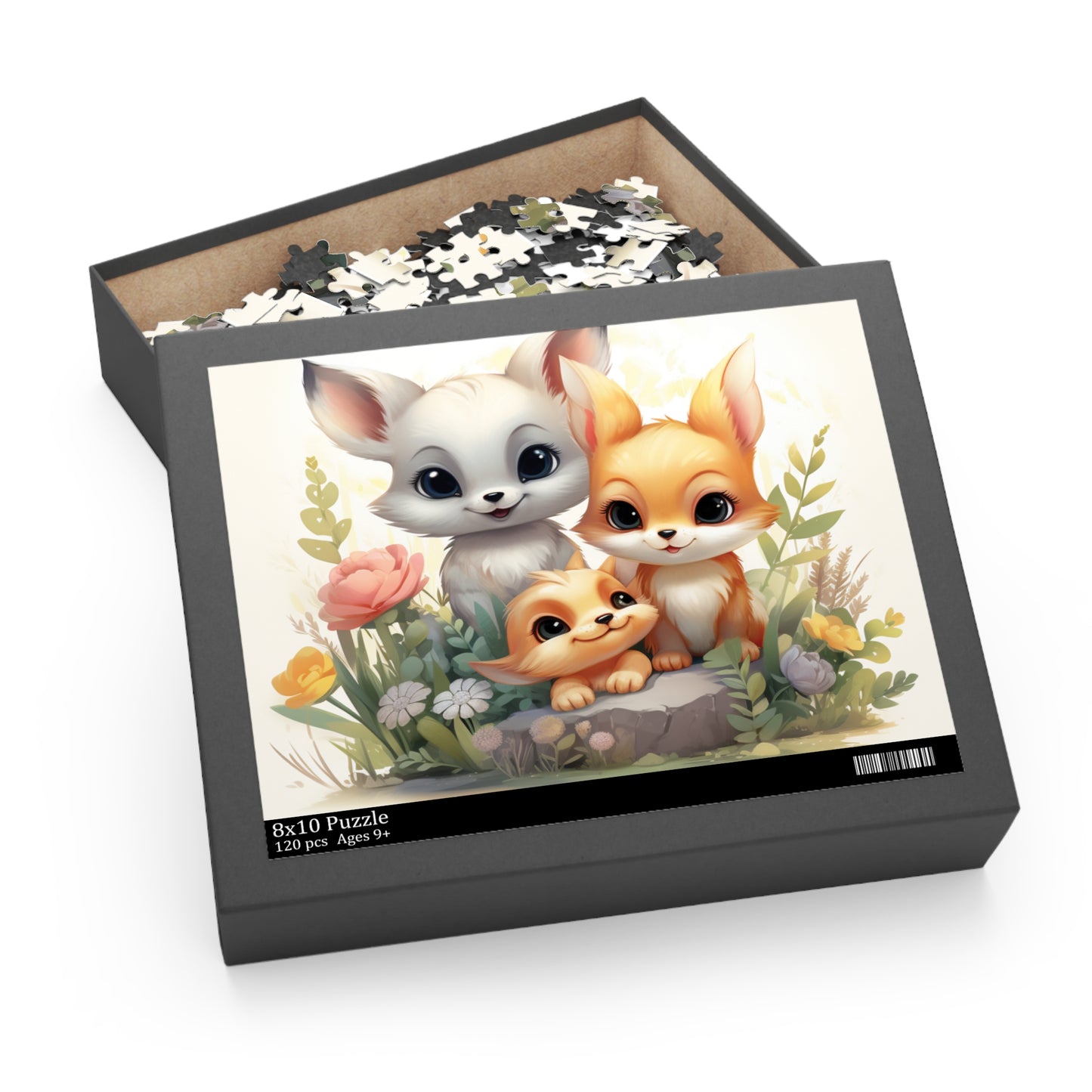 Personalised/Non-Personalised Puzzle, Fox Family (120, 252, 500-Piece)