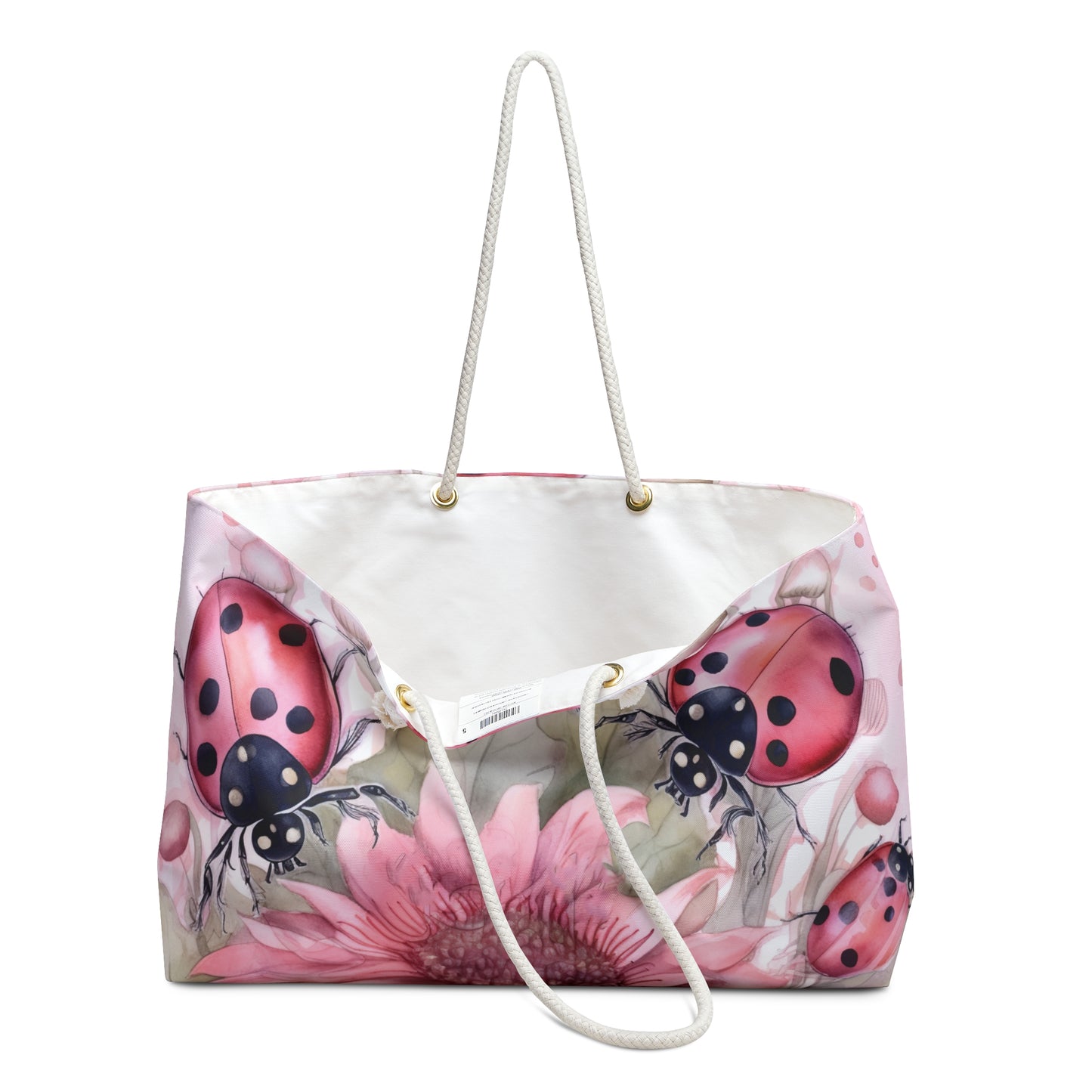 Personalised/Non-Personalised Weekender Bag, Floral, Ladybirds, Weekender Bag, Beach Bag, Book Bag